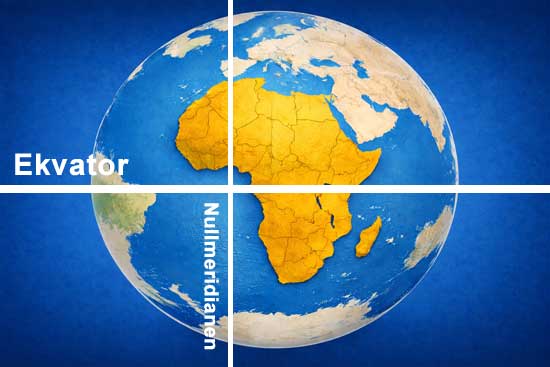 Ekvator og nullmeridianen Afrika